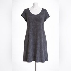 Pure Jill Gray Tunic Dress Scoop Neck Casual Cotton Pocket Dress Size M
